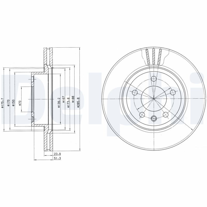 Brake Disc - BG2908 DELPHI