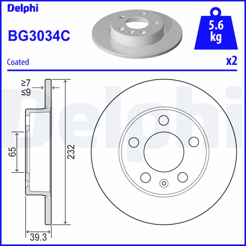 Brake Disc - BG3034C DELPHI