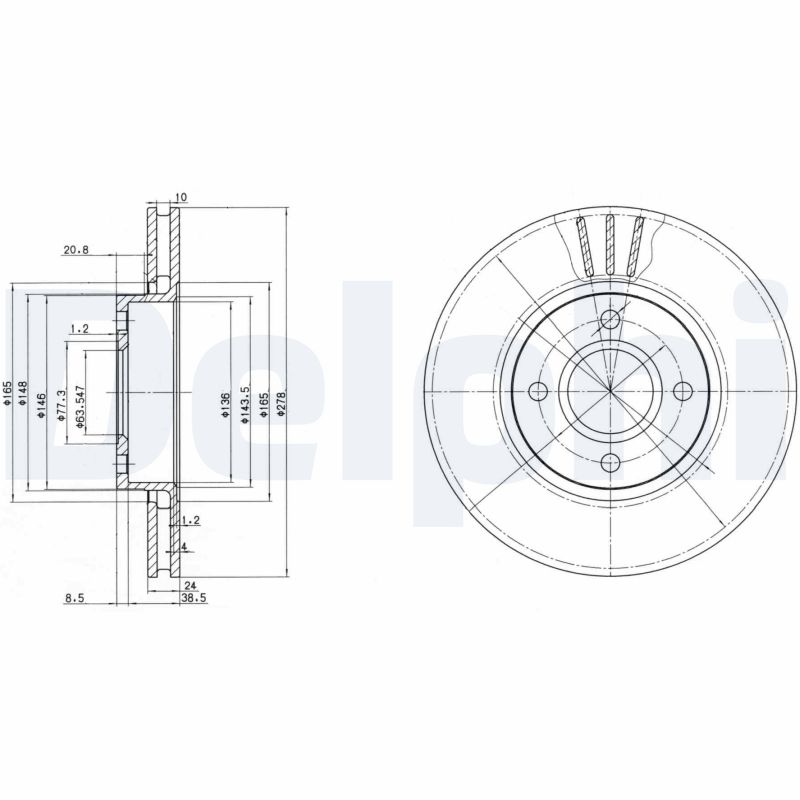 Brake Disc - BG3056 DELPHI