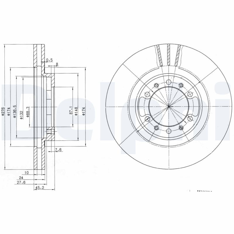 Bremsscheibe - BG3099 DELPHI