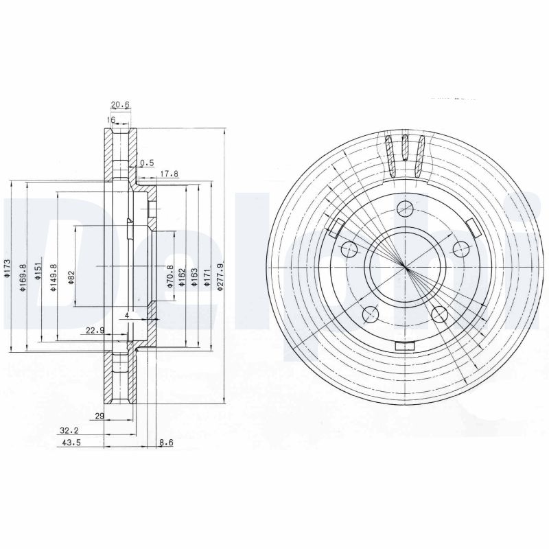 Brake Disc - BG3144 DELPHI
