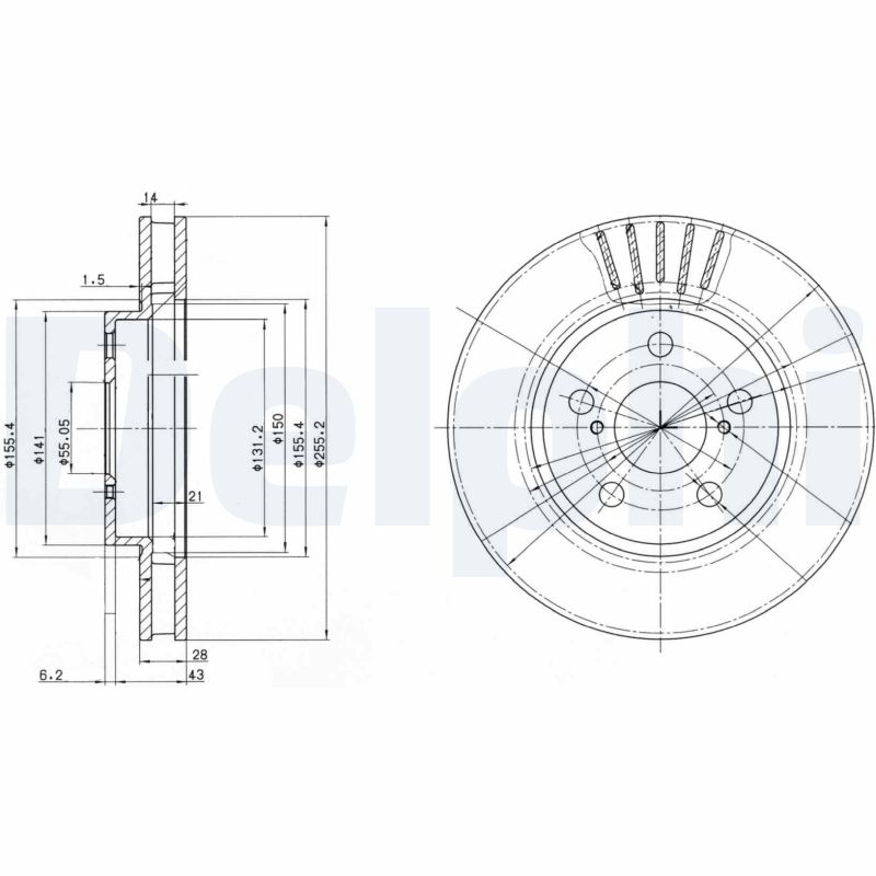 Brake Disc - BG3187 DELPHI
