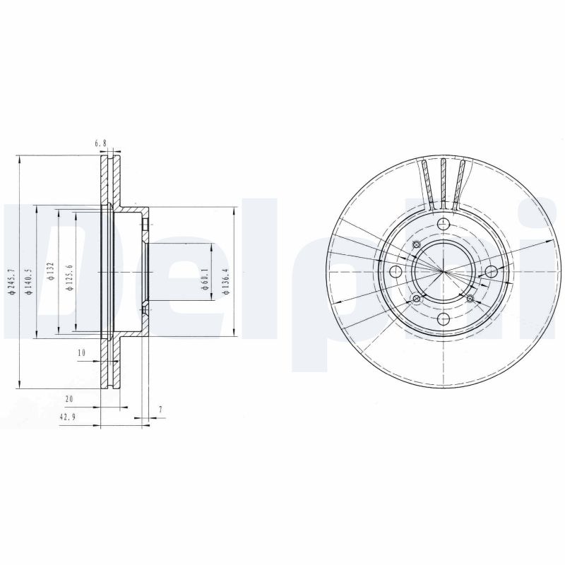 Brake Disc - BG3341 DELPHI