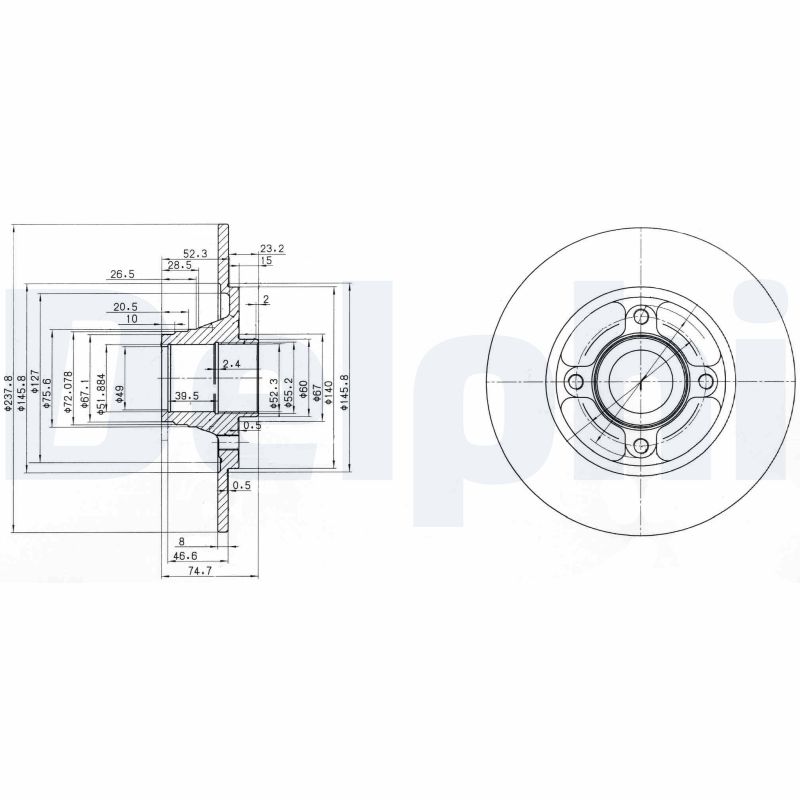 Brake Disc - BG3360 DELPHI