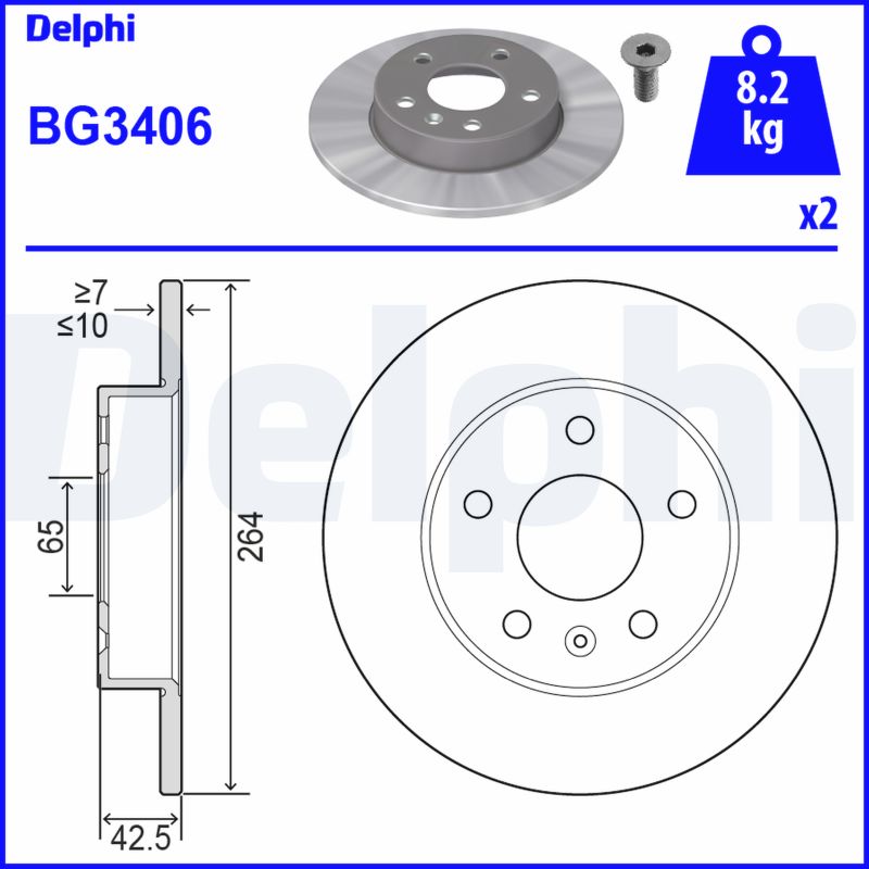 Brake Disc - BG3406 DELPHI
