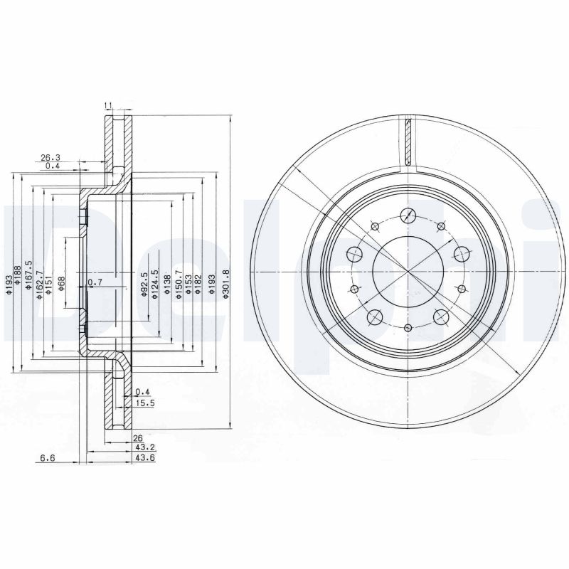 Brake Disc - BG3418 DELPHI