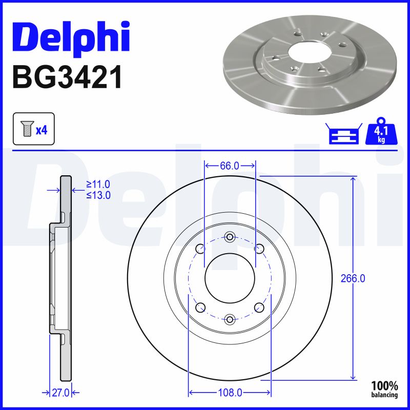 stabdžių diskas - BG3421 DELPHI
