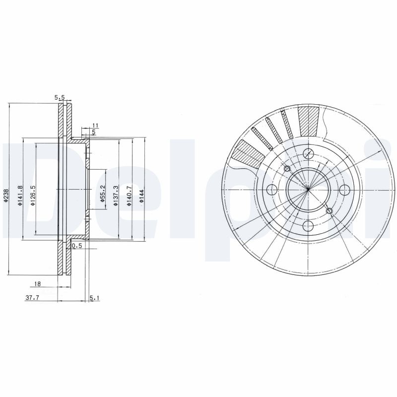 Brake Disc - BG3424 DELPHI