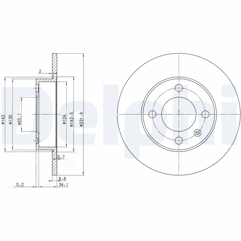 Brake Disc - BG3505 DELPHI