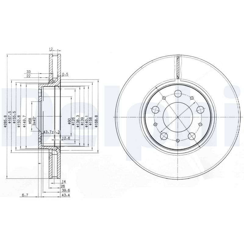 Brake Disc - BG3513 DELPHI