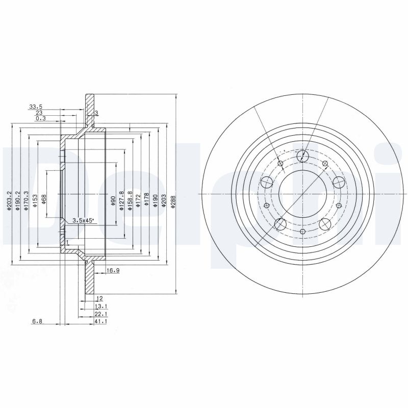 Brake Disc - BG3515 DELPHI