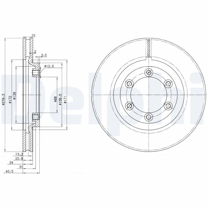 Brake Disc - BG3523 DELPHI