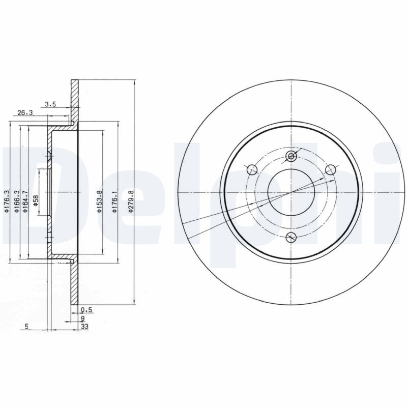 Brake Disc - BG3526 DELPHI