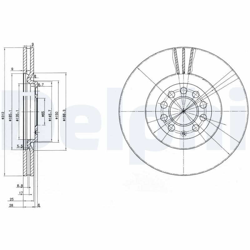 Brake Disc - BG3528 DELPHI