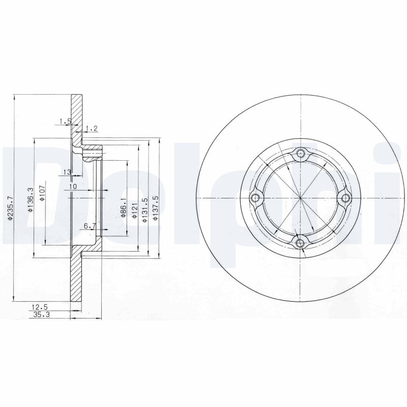 Brake Disc - BG3551 DELPHI
