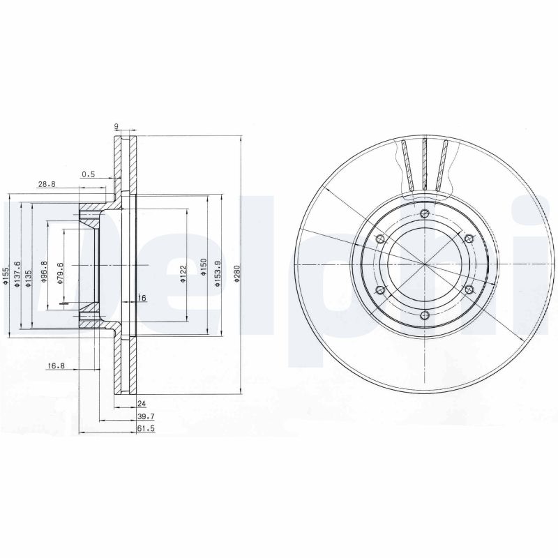 Brake Disc - BG3553 DELPHI