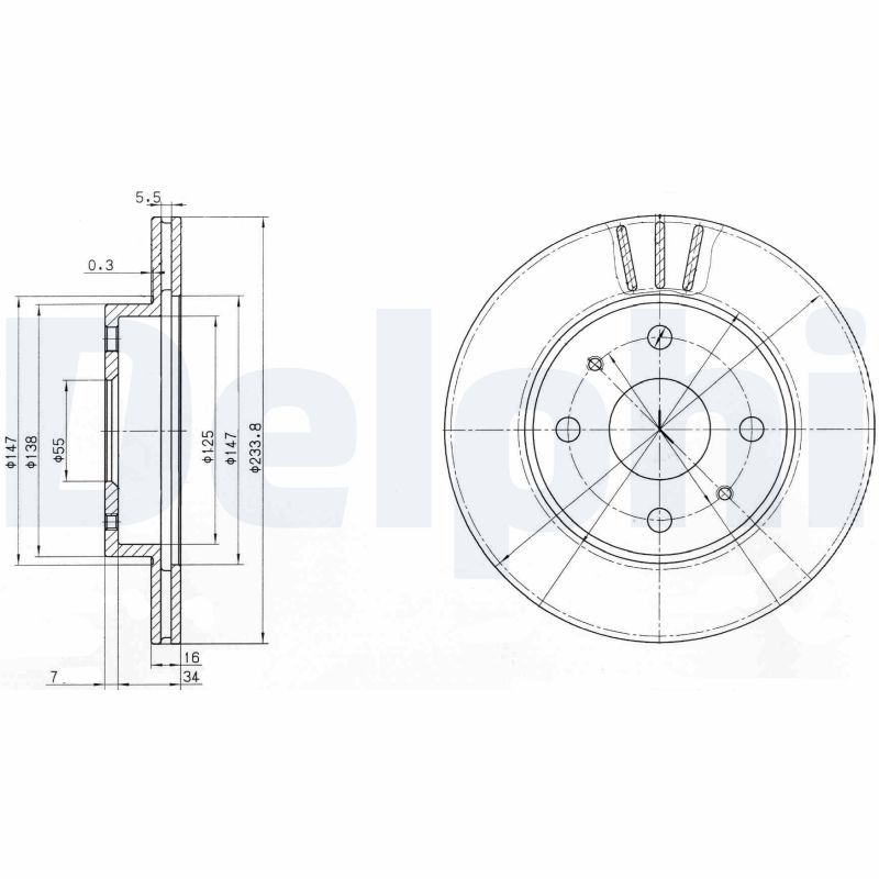 Brake Disc - BG3555 DELPHI