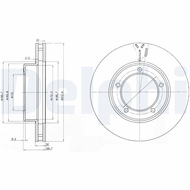 Brake Disc - BG3558 DELPHI