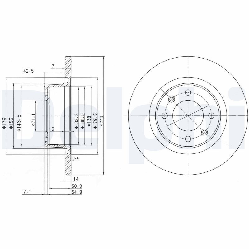 Brake Disc - BG3621 DELPHI