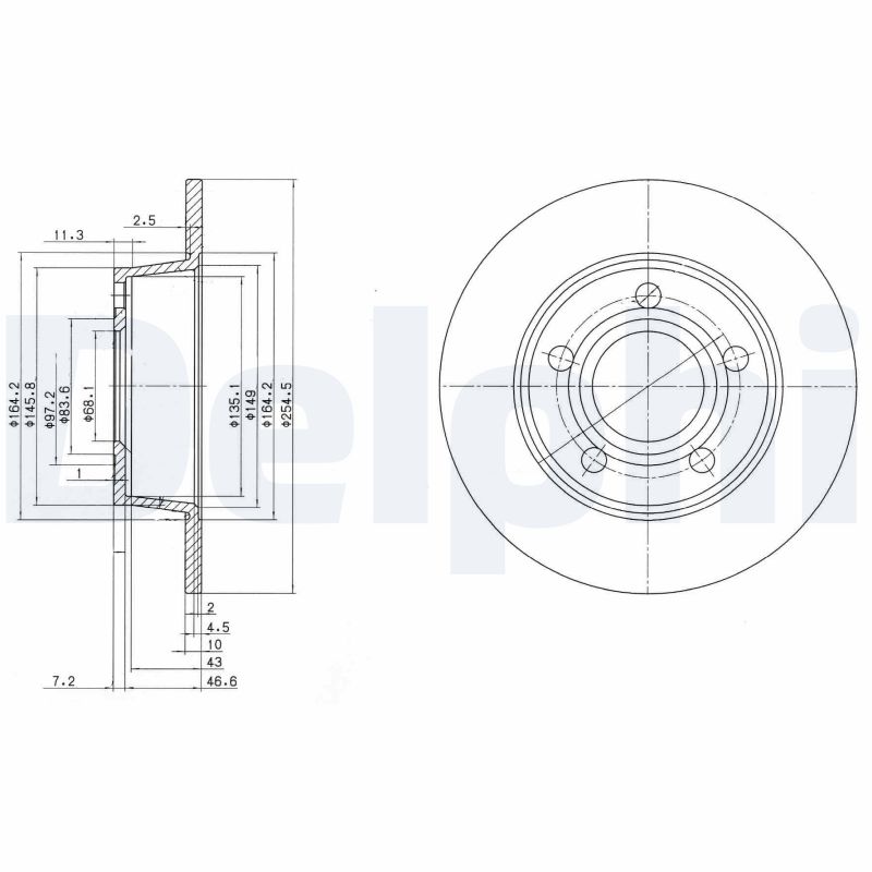Brake Disc - BG3672 DELPHI