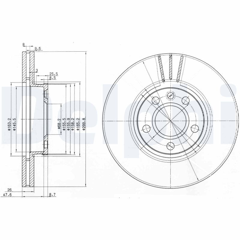 Brake Disc - BG3696 DELPHI