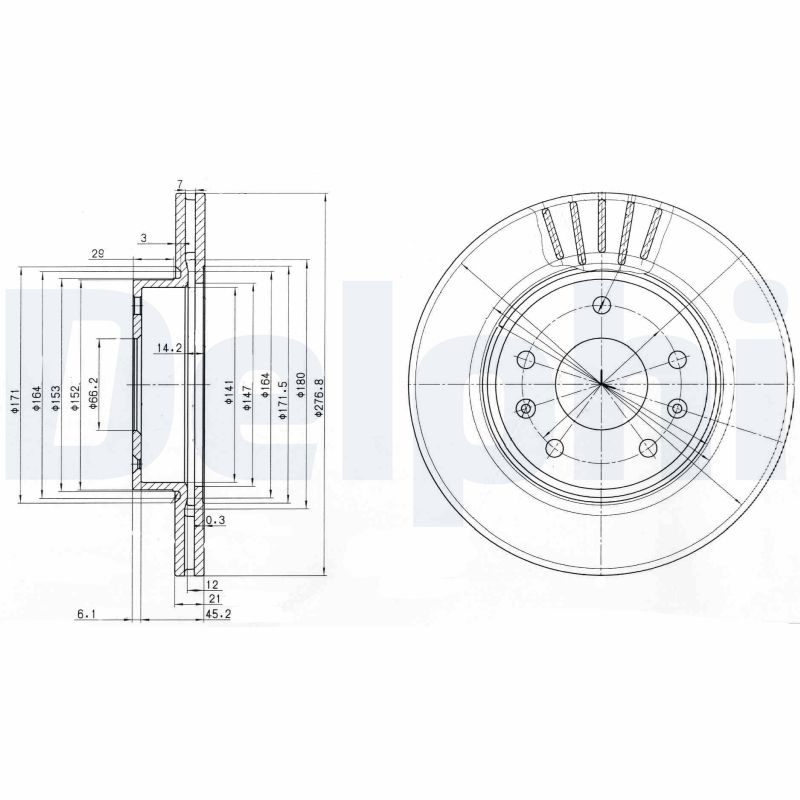 Brake Disc - BG3702C DELPHI