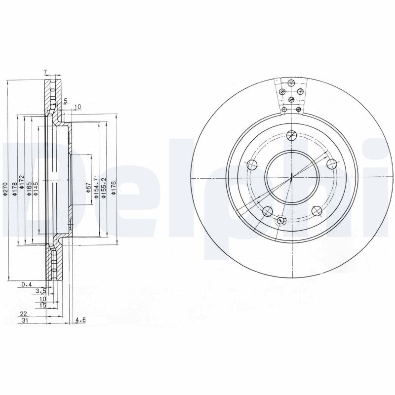 Brake Disc - BG3709 DELPHI