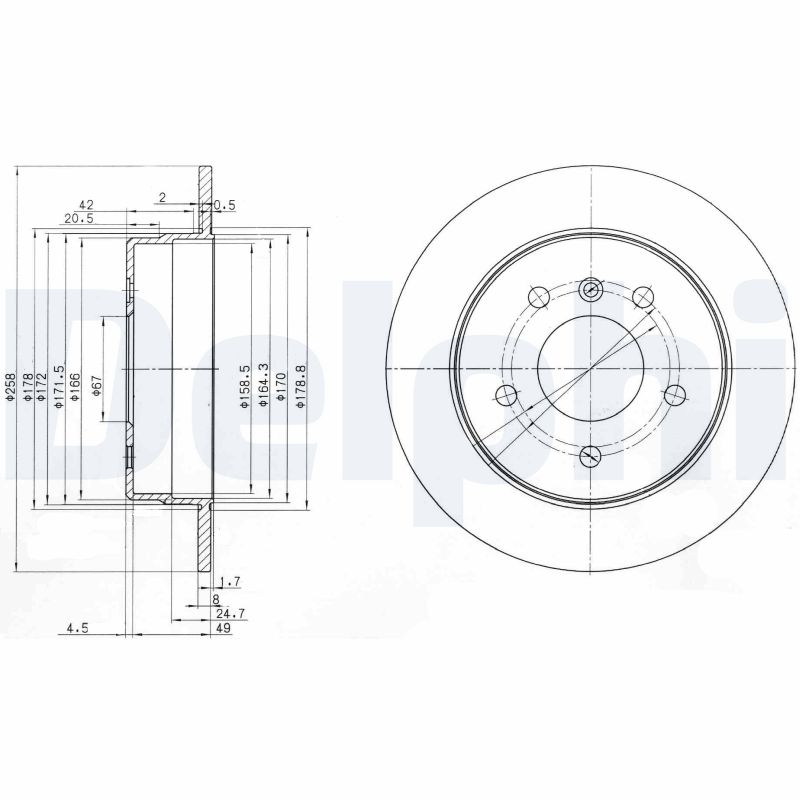 Brake Disc - BG3710 DELPHI