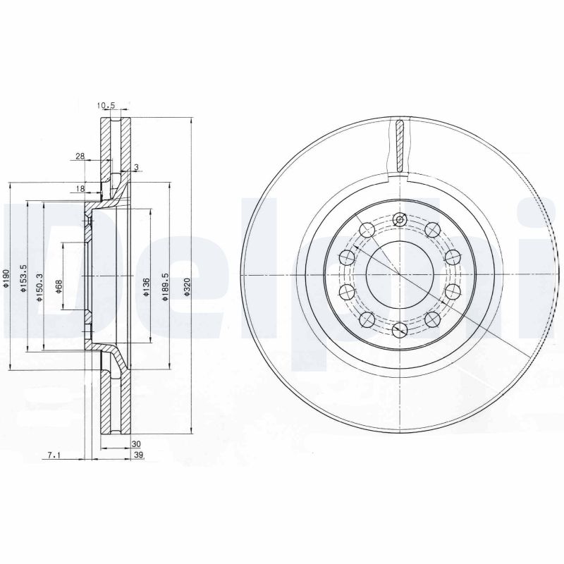 Brake Disc - BG3714 DELPHI