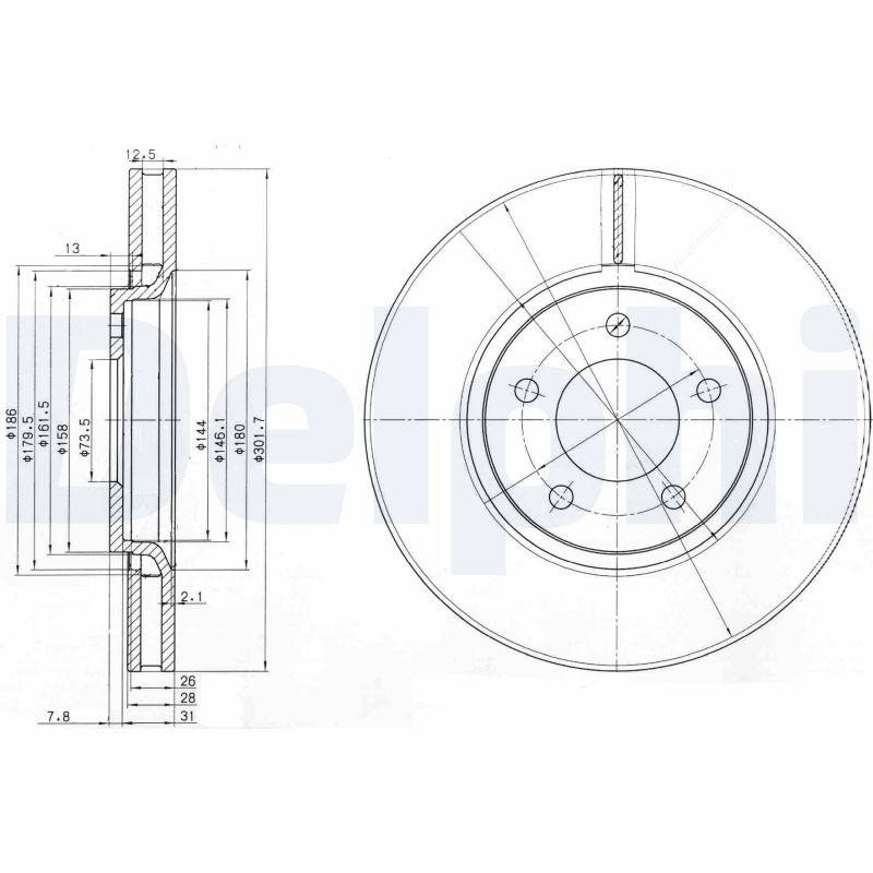 Bremsscheibe - BG3716 DELPHI