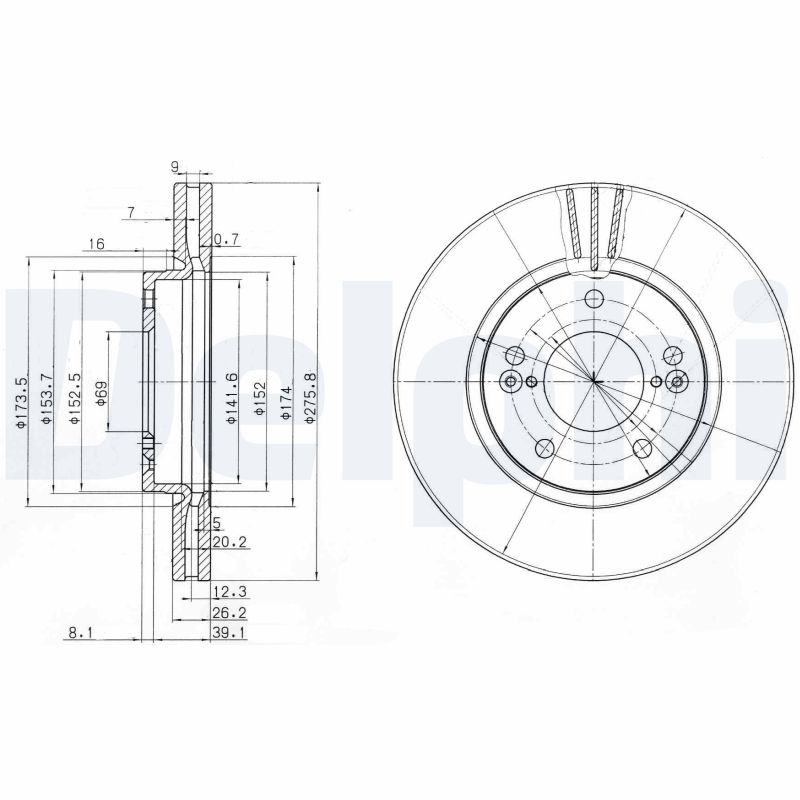 Brake Disc - BG3721 DELPHI