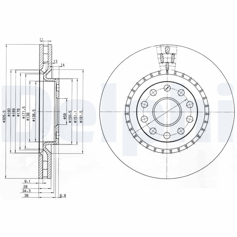 Brake Disc - BG3723 DELPHI