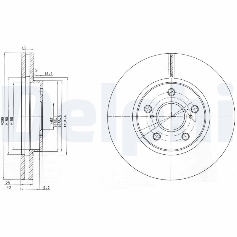 Bremsscheibe - BG3735 DELPHI