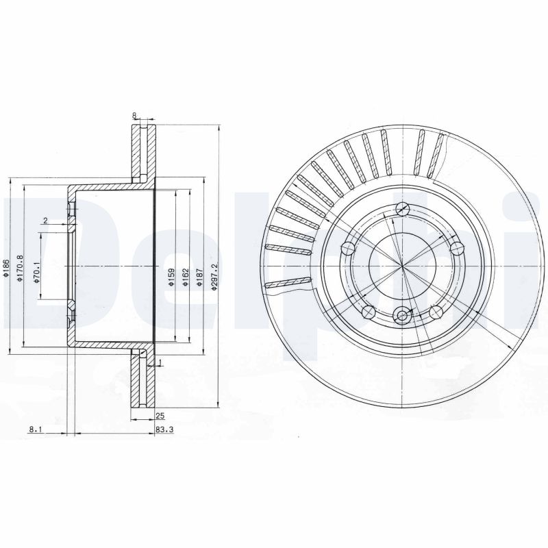 Brake Disc - BG3737C DELPHI