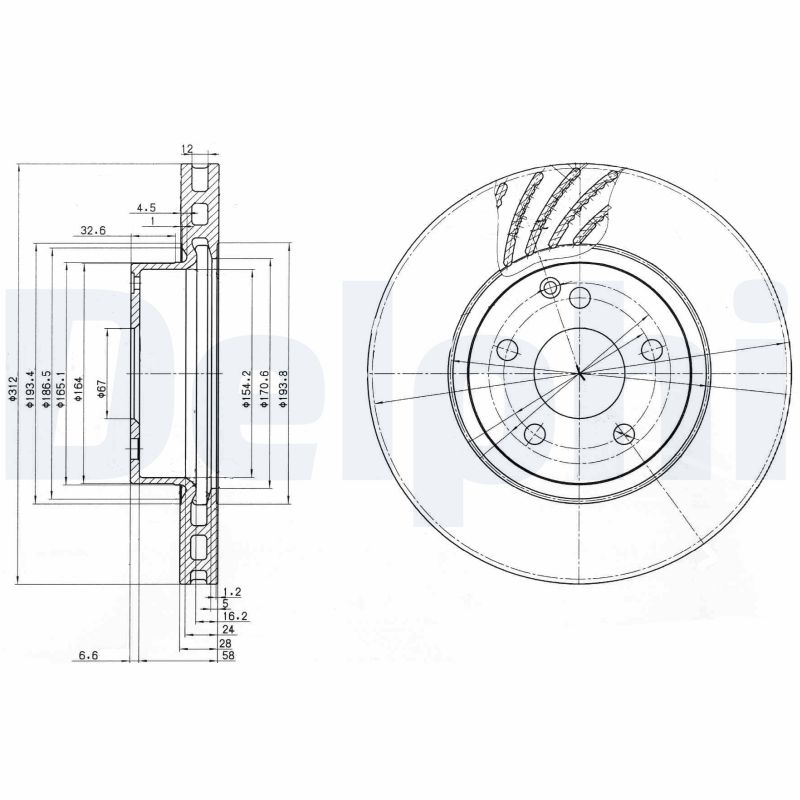Brake Disc - BG3756 DELPHI