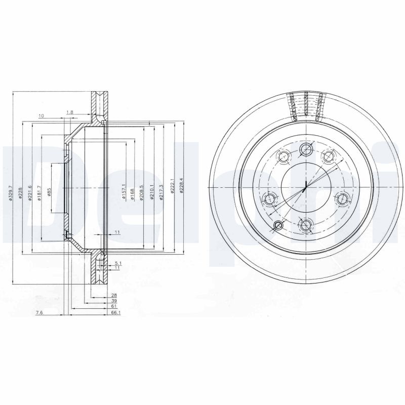 Bremsscheibe - BG3775C DELPHI