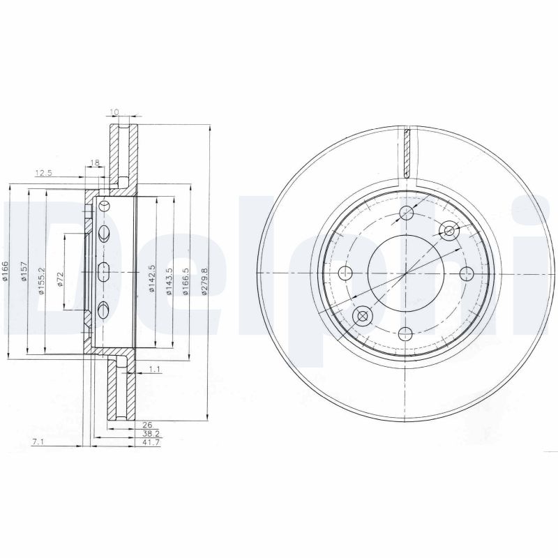 Bremsscheibe - BG3800 DELPHI
