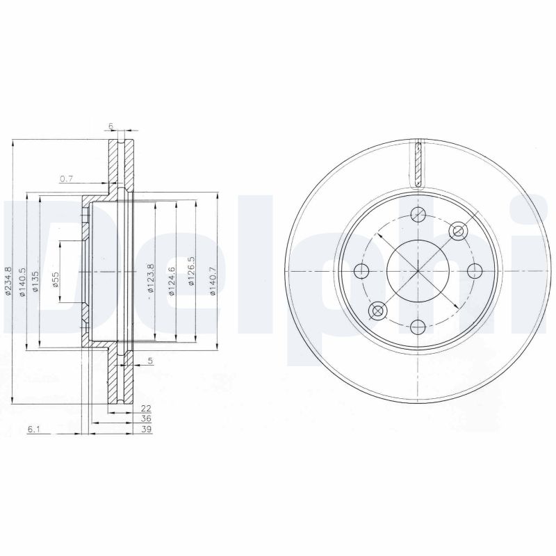 Bremsscheibe - BG3802 DELPHI