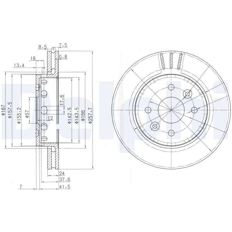 Bremsscheibe - BG3803 DELPHI