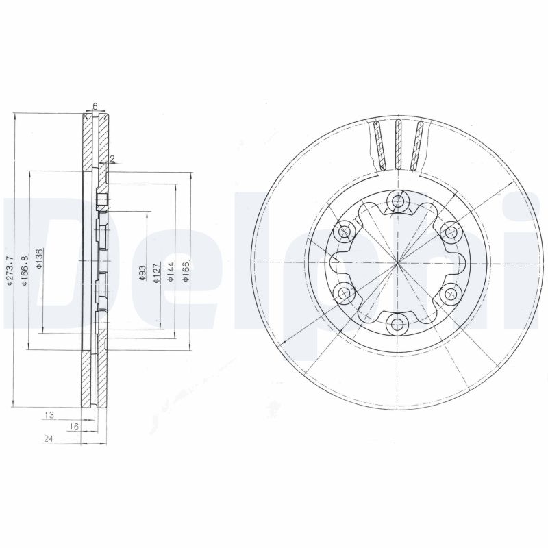Brake Disc - BG3809 DELPHI