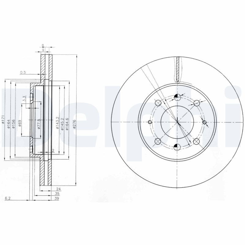Brake Disc - BG3810 DELPHI