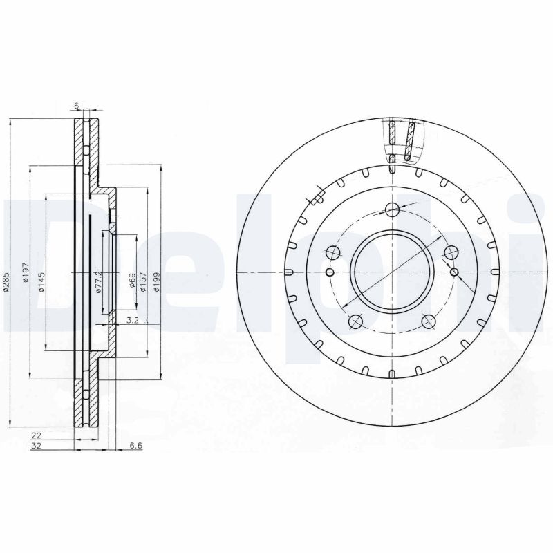 Bremsscheibe - BG3814 DELPHI