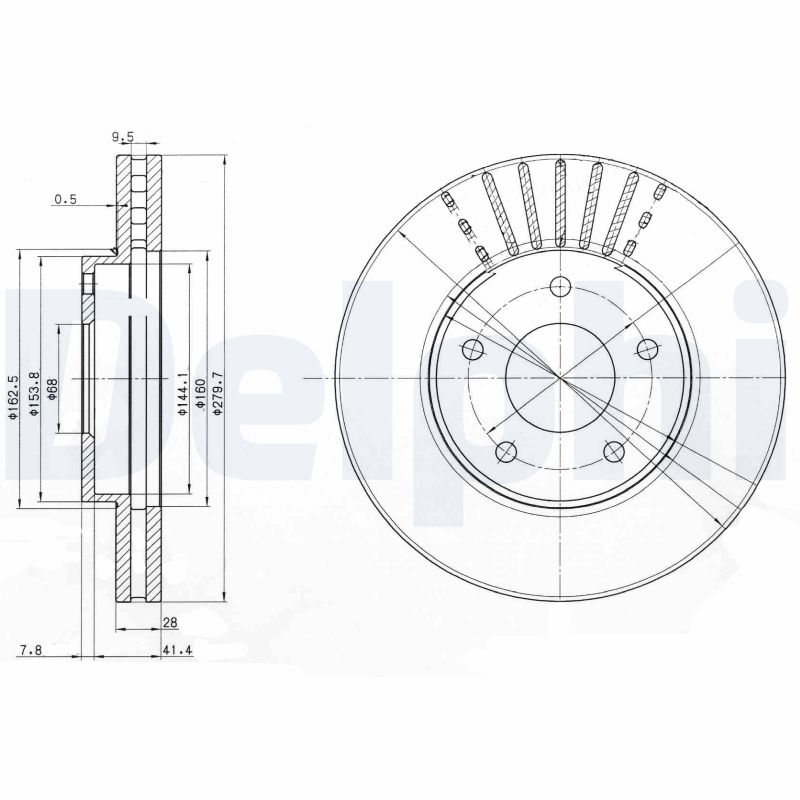 Brake Disc - BG3816 DELPHI