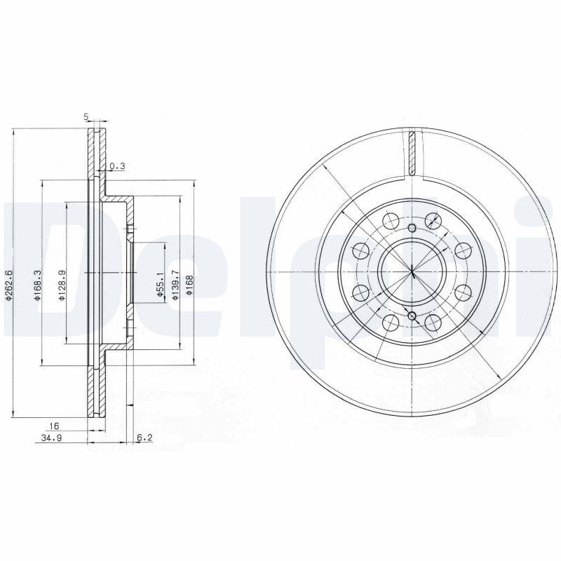 Brake Disc - BG3825 DELPHI
