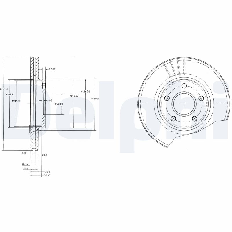 Brake Disc - BG3826 DELPHI