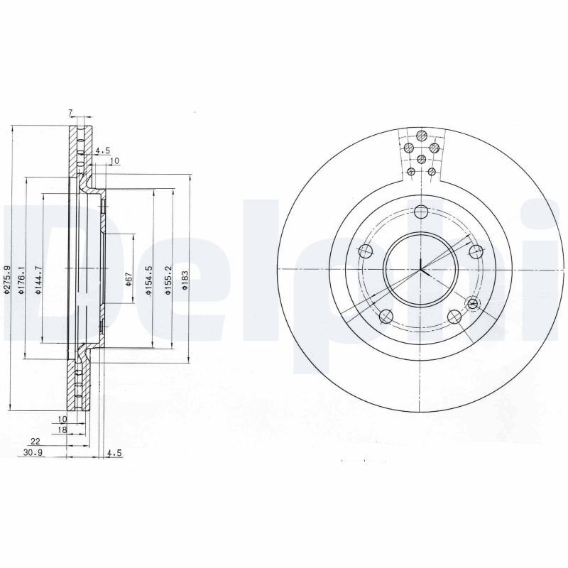 Brake Disc - BG3829 DELPHI