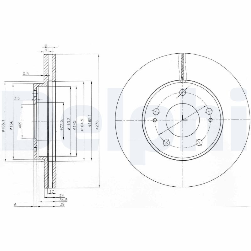 Brake Disc - BG3848 DELPHI