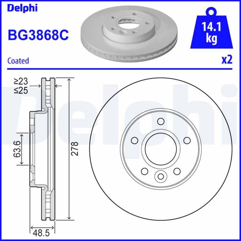 stabdžių diskas - BG3868C DELPHI