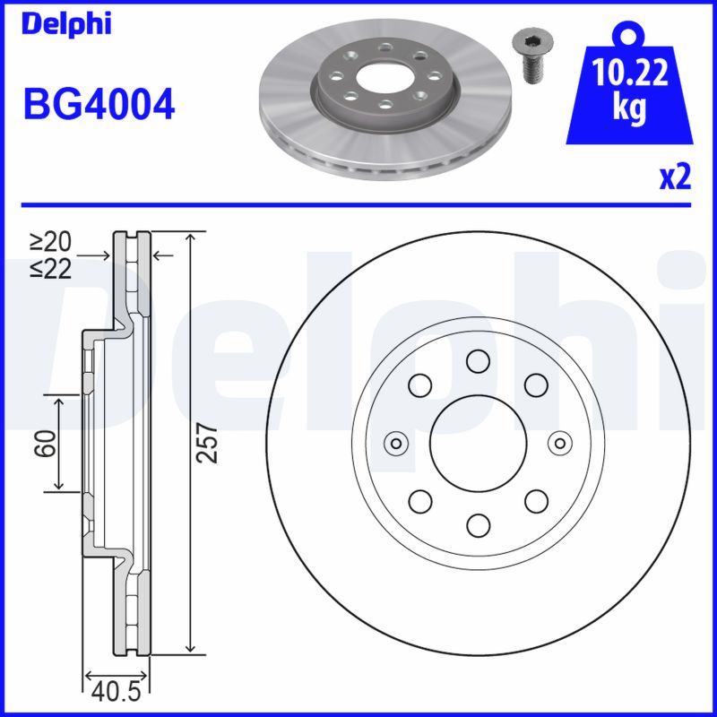 Brake Disc - BG4004 DELPHI