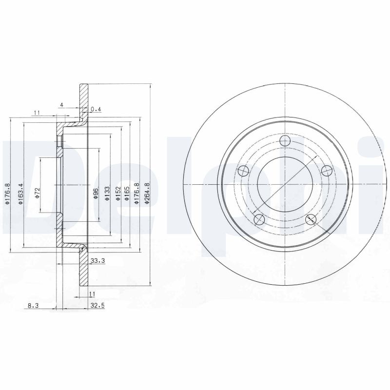 Brake Disc - BG4025C DELPHI